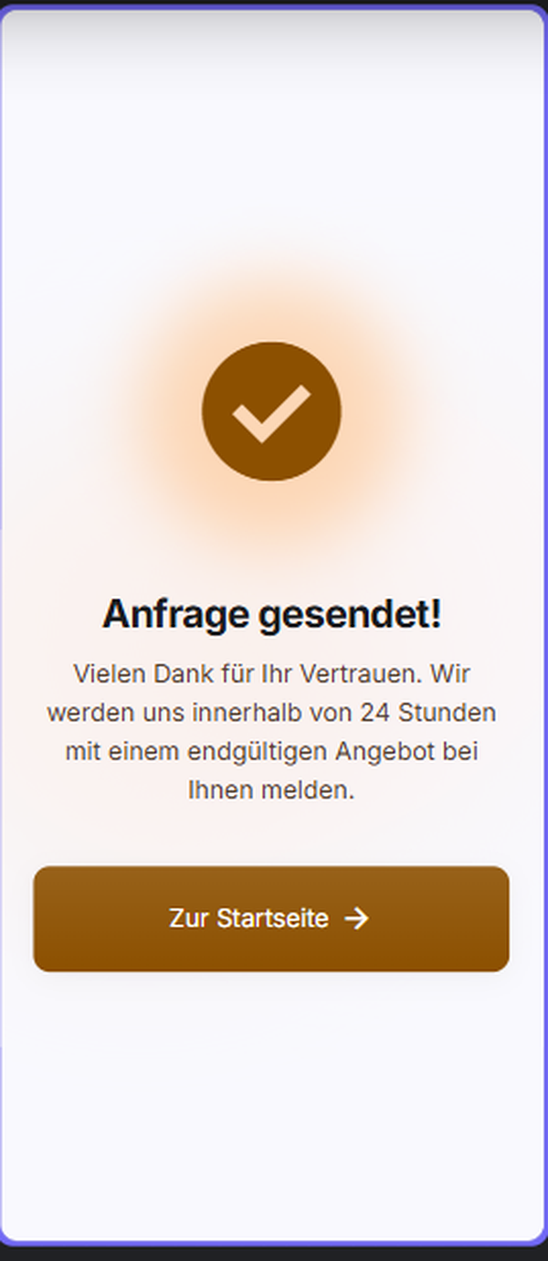 PriceBolt Anfragebestätigung